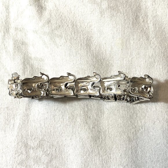 ELEPHANT STRETCH bracelet SILVER TONE  12 links in silhouette - ALABAMA No Brand - Picture 3 of 5